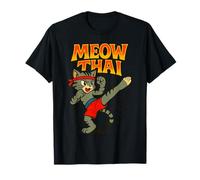 Funny Meow Thai Muay Thai Chat Fighter Pun Dad Blague T-Shirt