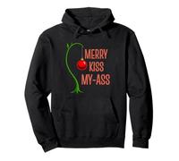 Funny Merry Kiss My Ass Christmas Pun Graphique pour Adulte Sweat à Capuche