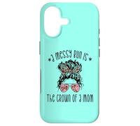 Funny Messy Bun Saying for New Mama and Leopard Mom Coque pour iPhone 17