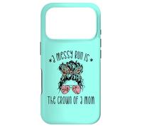 Funny Messy Bun Saying for New Mama and Leopard Mom Coque pour iPhone 17 Pro