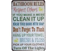 Funny Metal Sign Bathroom Conduct Rules Vintage Print Wall Decor for Spa Salon Changing Room 8 X 12 inch