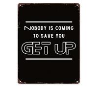 Funny Metal Wall-Art Harsh Truth Quote Wake Up Call for Bedroom Dorm Room Locker Room Workshop Bar Barn 8 X 12 in