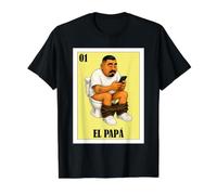 Funny Mexican Design for Dad - El Papa T-Shirt Graphique avec Valeur, Homme, Noir, S