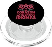 Funny Mi Corazon Late en Dos Idiomas Bilingue PopSockets PopGrip pour MagSafe