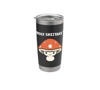 Funny minimalist mushroom simple holy shiitake Gobelet isotherme en acier inoxydable double paroi