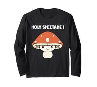 Funny Minimalist Mushroom Simple Holy Shiitake Manche Longue