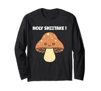 Funny Minimalist Mushroom Simple Holy Shiitake Manche Longue