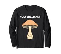 Funny Minimalist Mushroom Simple Holy Shiitake Manche Longue