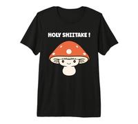 Funny Minimalist Mushroom Simple Holy Shiitake T-Shirt Haut de Gamme