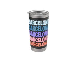 Funny Modern Repeated Text Design Barcelona Spain Gobelet isotherme en acier inoxydable double paroi