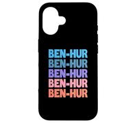 Funny Modern Repeated Text Design Ben-Hur Coque pour iPhone 16