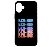 Funny Modern Repeated Text Design Ben-Hur Coque pour iPhone 16 Plus