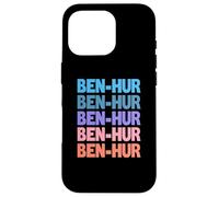 Funny Modern Repeated Text Design Ben-Hur Coque pour iPhone 16 Pro