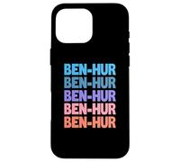 Funny Modern Repeated Text Design Ben-Hur Coque pour iPhone 16 Pro Max