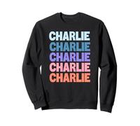 Funny Modern Repeated Text Design Charlie Sweatshirt