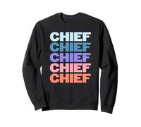 Funny Modern Repeated Text Design Chief Grandpa Granddad Sweatshirt