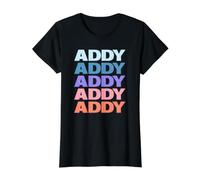 Funny Modern Repeated Text Design First Name Addy T-Shirt Graphique avec Valeur, Femme, Noir, L