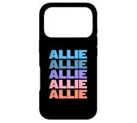 Funny Modern Repeated Text Design First Name Allie Coque pour iPhone 17 Pro