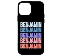Funny Modern Repeated Text Design First Name Benjamin Coque pour iPhone 12 Mini