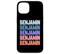 Funny Modern Repeated Text Design First Name Benjamin Coque pour iPhone 13