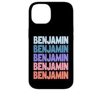 Funny Modern Repeated Text Design First Name Benjamin Coque pour iPhone 14