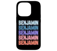 Funny Modern Repeated Text Design First Name Benjamin Coque pour iPhone 14 Pro