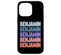 Funny Modern Repeated Text Design First Name Benjamin Coque pour iPhone 14 Pro Max