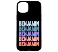 Funny Modern Repeated Text Design First Name Benjamin Coque pour iPhone 15 Plus
