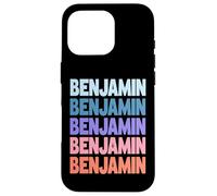 Funny Modern Repeated Text Design First Name Benjamin Coque pour iPhone 16 Pro
