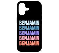 Funny Modern Repeated Text Design First Name Benjamin Coque pour iPhone 17