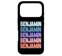 Funny Modern Repeated Text Design First Name Benjamin Coque pour iPhone 17 Pro