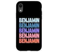 Funny Modern Repeated Text Design First Name Benjamin Coque pour iPhone XR