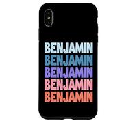 Funny Modern Repeated Text Design First Name Benjamin Coque pour iPhone XS Max