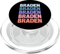 Funny Modern Repeated Text Design First Name Braden PopSockets PopGrip pour MagSafe