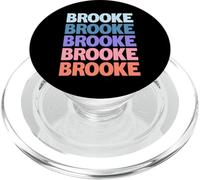 Funny Modern Repeated Text Design First Name Brooke PopSockets PopGrip pour MagSafe