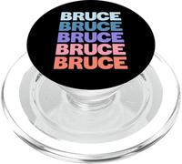 Funny Modern Repeated Text Design First Name Bruce PopSockets PopGrip pour MagSafe
