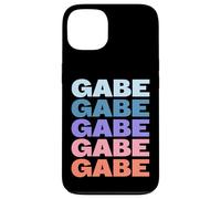Funny Modern Repeated Text Design First Name Gabe Coque pour iPhone 13