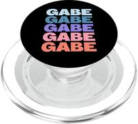 Funny Modern Repeated Text Design First Name Gabe PopSockets PopGrip pour MagSafe