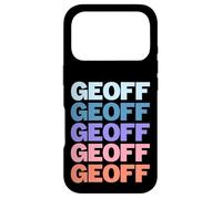 Funny Modern Repeated Text Design First Name Geoff Coque pour iPhone 17 Pro