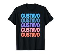 Funny Modern Repeated Text Design First Name Gustavo T-Shirt