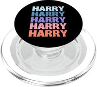 Funny Modern Repeated Text Design First Name Harry PopSockets PopGrip pour MagSafe