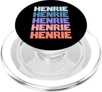 Funny Modern Repeated Text Design First Name Henrie PopSockets PopGrip pour MagSafe