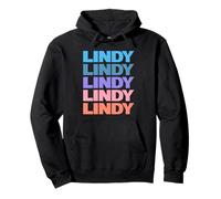 Funny Modern Repeated Text Design First Name Lindy Sweat à Capuche