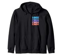 Funny Modern Repeated Text Design First Name Lindy Sweat à Capuche