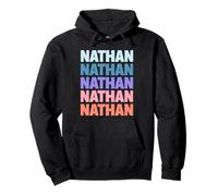 Funny Modern Repeated Text Design First Name Nathan Sweat à Capuche
