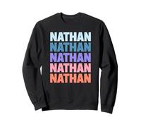 Funny Modern Repeated Text Design First Name Nathan Sweatshirt