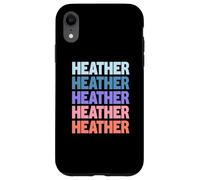Funny Modern Repeated Text Design Heather Coque pour iPhone XR