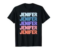 Funny Modern Repeated Text Design Jenifer T-Shirt