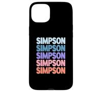 Funny Modern Repeated Text Design Last Name Simpson Coque pour iPhone 15 Plus
