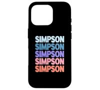 Funny Modern Repeated Text Design Last Name Simpson Coque pour iPhone 16 Pro